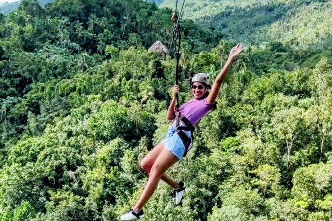AMBER COVE-TAINO BAY 5 Zip Lines 7 Waterfalls + Locale Food - Damajagua National Park: hiking uphill, then sliding and jumping into cold pools