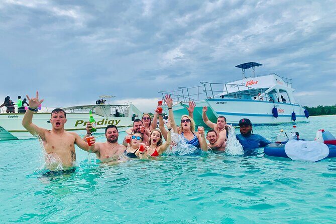 Hip Hop adult only Party Boat with Unlimited drinks& sand-bar - The Main Event: Natural Pool, Sandbar Party Time, Snorkeling, and a Waterslide Setup