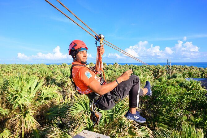 Ocean Zipline Adventure in Puerto Plata at Coconut Cove Beach - Ocean Zipline Over Coconut Cove Bay at 18 mph