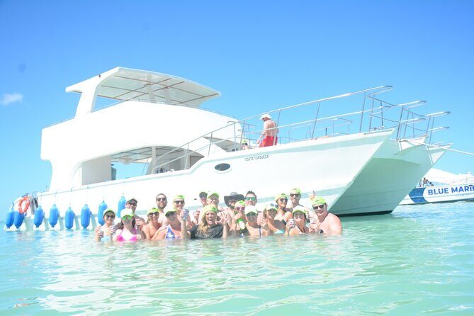 Private Catamaran with Sound system, Slide, Open bar & Snorkeling - Stop 1: Punta de los Nidos Snorkeling With Coral and Tropical Fish