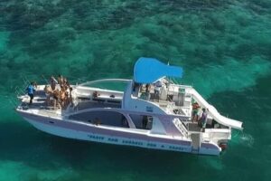 Private Party Boat with Slide and chicken skewers at Punta Cana - Stop 1: El Cortecito briefing and safety rules (short but important)