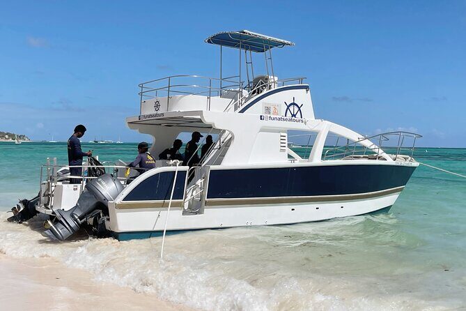 Private VIP Catamaran Party Boat Punta Cana Bavaro - Stop 2: beach break for coconuts and an easy swim moment