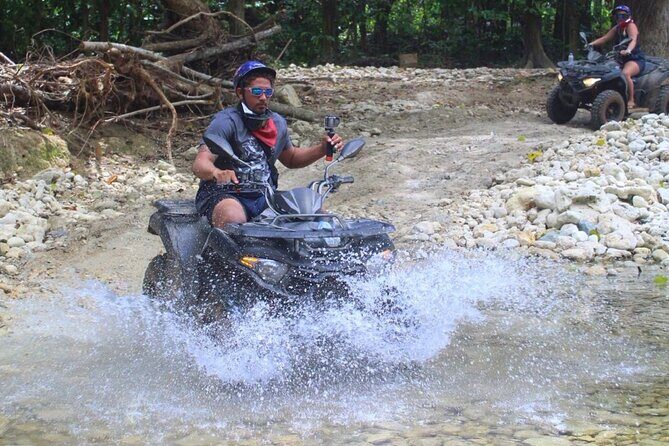 Shore Excursion: Combo Atv & militare waterfalls | No long lines - ATV time: driving your own quad through sugar cane and river country