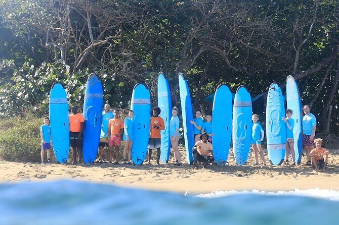 Surfing lesson at beautiful beach Playa Encuentro - Playa Encuentro: the wild beach that makes Cabarete surfing click
