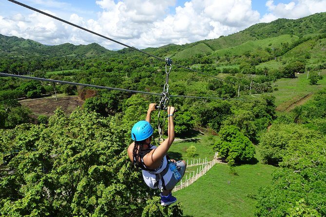 VIP DayPass: ATV, ZipLine, Horse Riding / Shore Excursion & Hotel - Zip lining in the countryside: 8 lines, safety gear, and real views