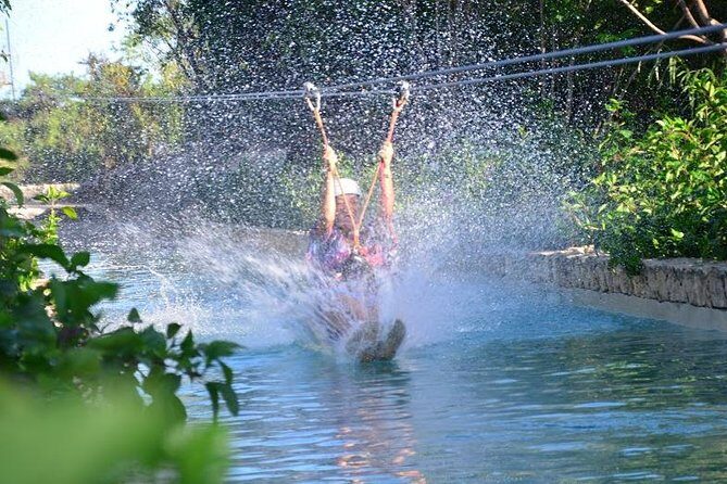 Zipline Mega Splash at Bavaro Adventure Park - Pickup from your resort: shared bus reality